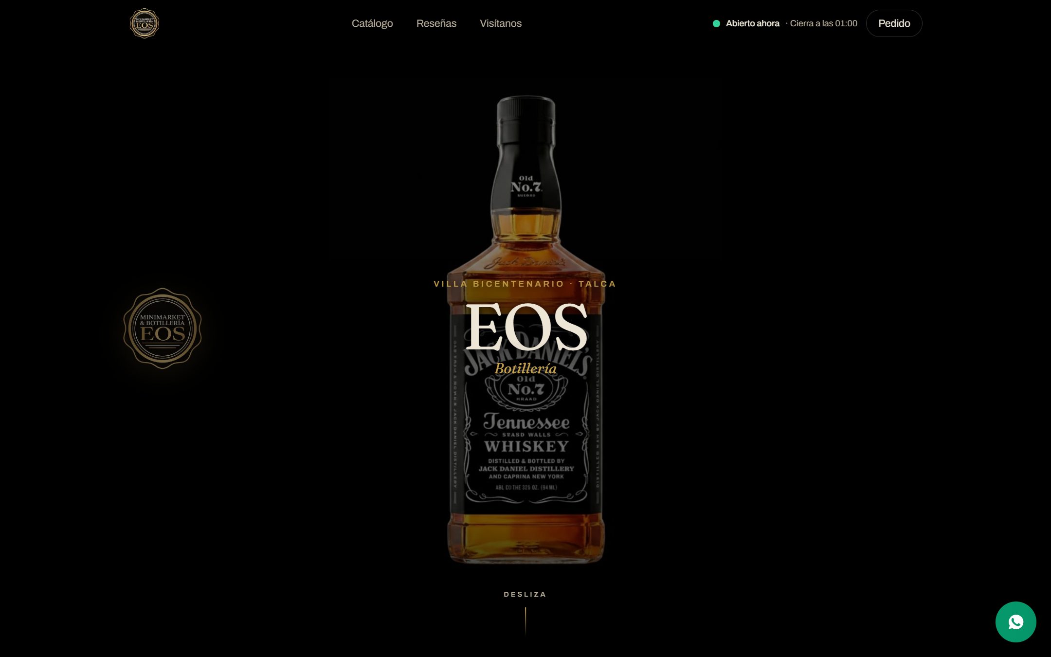 Botillería EOS — portada real del sitio